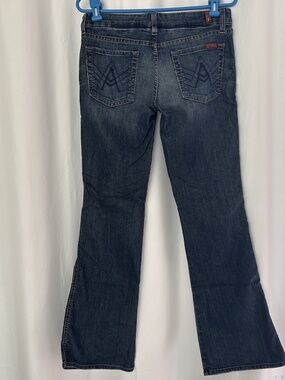7 FOR ALL MANKIND Petite Size 29 Lexie A Pocket Flare Jeans Stretch USA Made